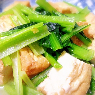 小松菜と厚揚げの味噌煮